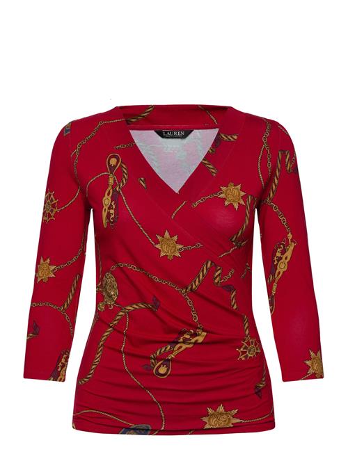 Lauren Ralph Lauren | Belting-Print Jersey Surplice Top | XS