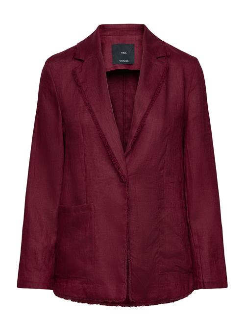 Mango | Linen Suit Jacket With Frayed Ends | L