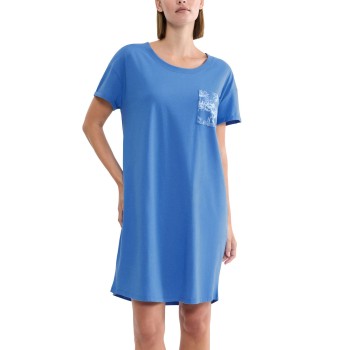 Triumph Nightdress Short Sleeve Blå bomuld 44 Dame