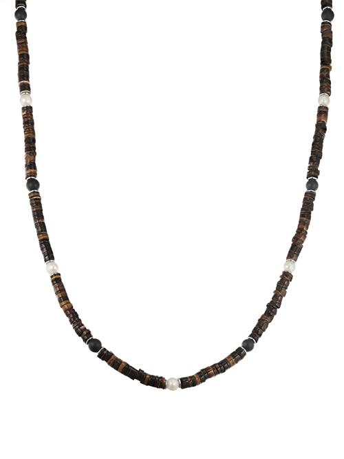 True Rebels Kæde  mørkebrun / sort / sølv / perlehvid