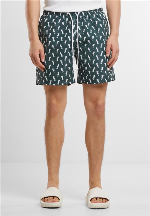 Urban Classics Badeshorts  mørkegrøn / hvid