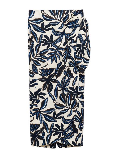 MANGO Nederdel 'MERCI'  ecru / royalblå / brun / sort