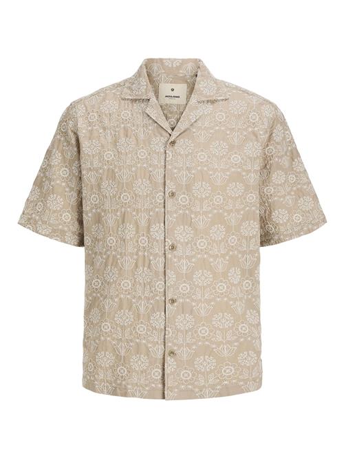 JACK & JONES Skjorte  camel / hvid