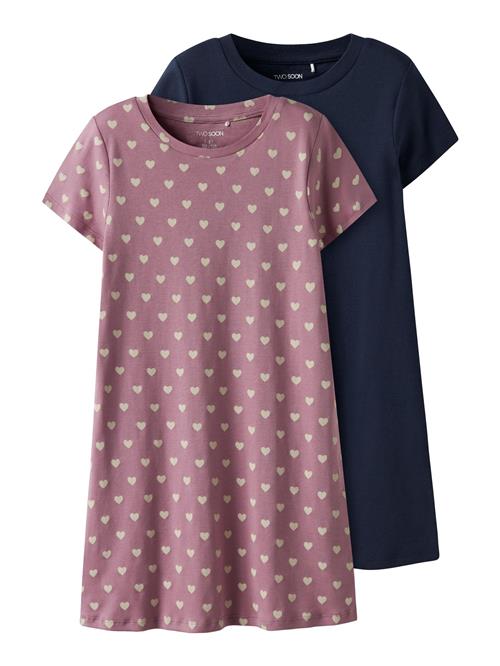 TWO SOON Kjole  beige / marin / lyserød