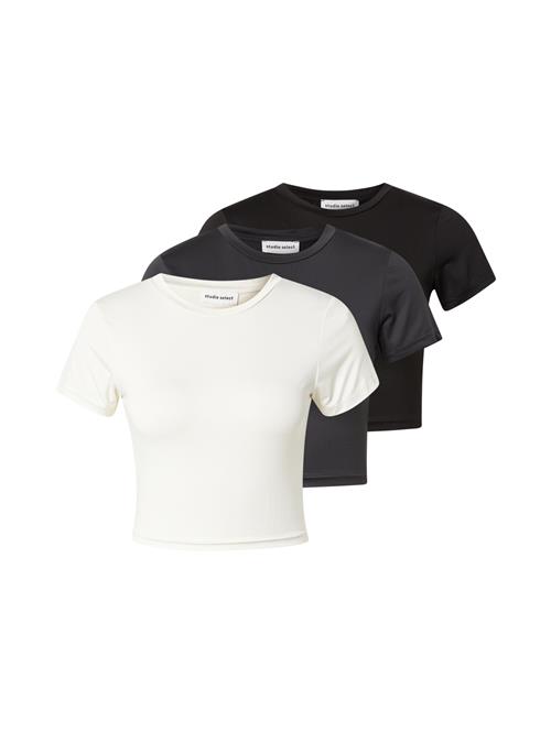 studioselect Shirts 'Caro'  mudderfarvet / sort / hvid