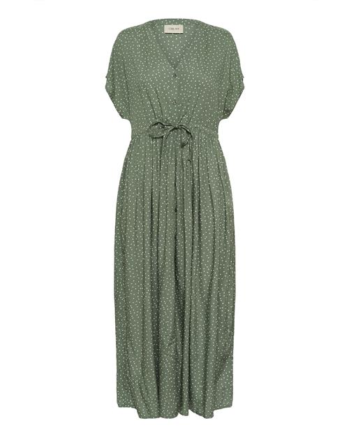Cream Blusekjole 'Tiah'  smaragd / hvid