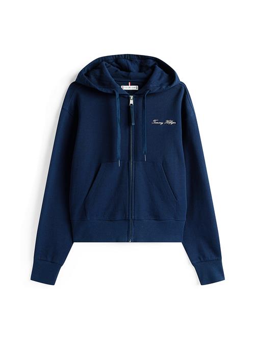 TOMMY HILFIGER Sweatjakke  mørkeblå / hvid