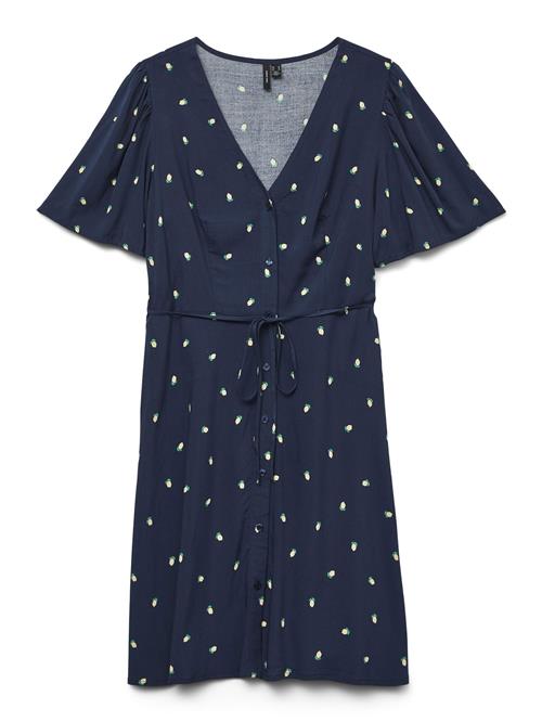 VERO MODA Blusekjole 'VMALBA'  navy / gul / mørkegrøn
