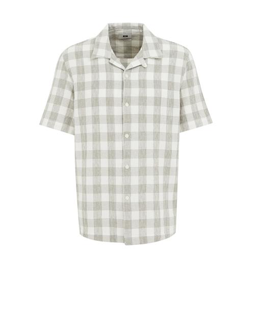 WE Fashion Skjorte  grøn / hvid