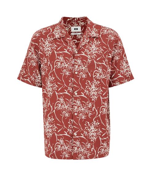 WE Fashion Skjorte  rustbrun / hvid