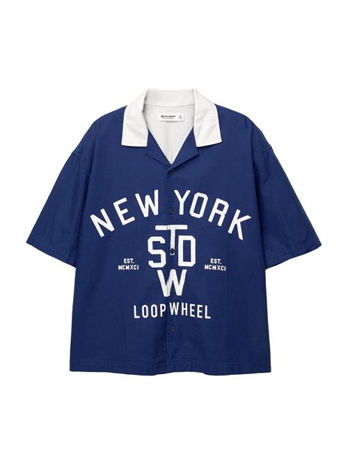 Pull&Bear Skjorte  natblå / offwhite