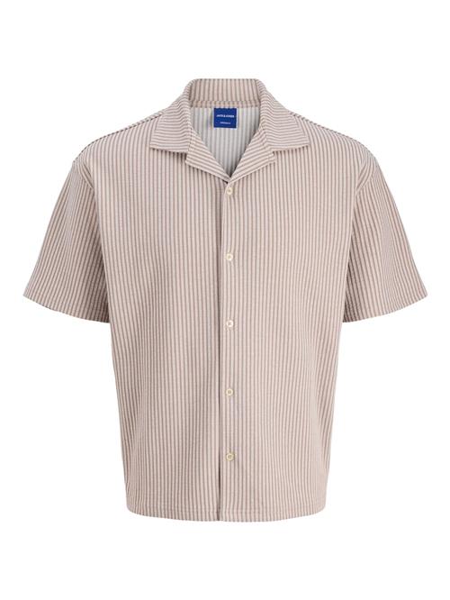 JACK & JONES Skjorte 'JORSUMMER'  mokka / hvid