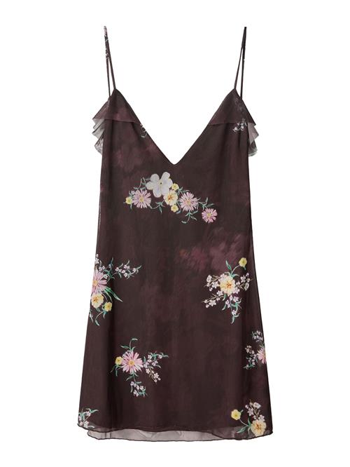 Bershka Sommerkjole  grøn / aubergine / lyserød / hvid