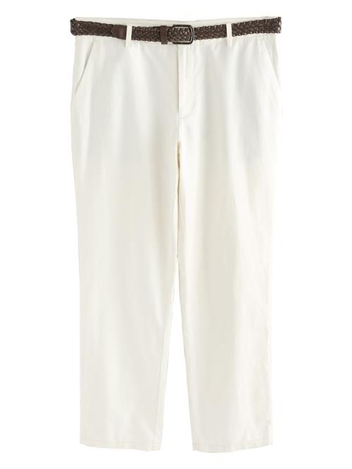 Next Lærredsbukser  ecru / mørkebrun