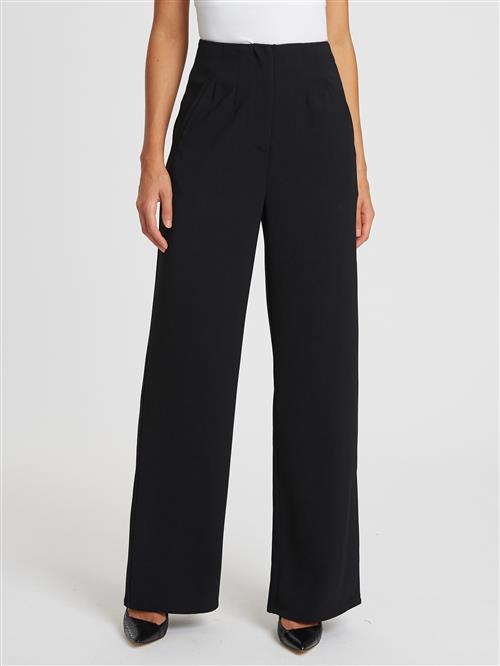 Willa Bukser med lægfolder 'Chancellor'  sort
