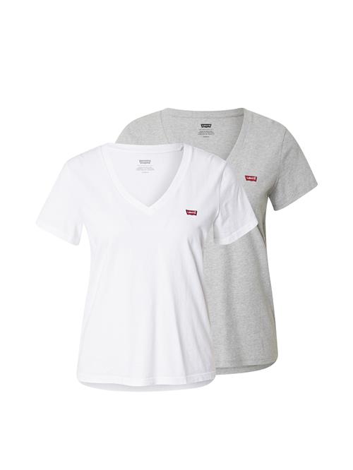 LEVI'S ® Shirts 'Perfect V-Neck Tee (2-Pack)'  grå / hvid