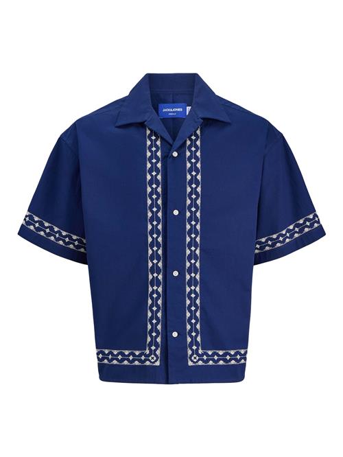 JACK & JONES Skjorte 'JORDIA'  ensian / hvid