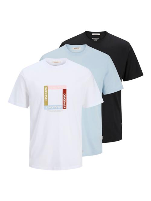 JACK & JONES Bluser & t-shirts  pastelblå / sort / hvid