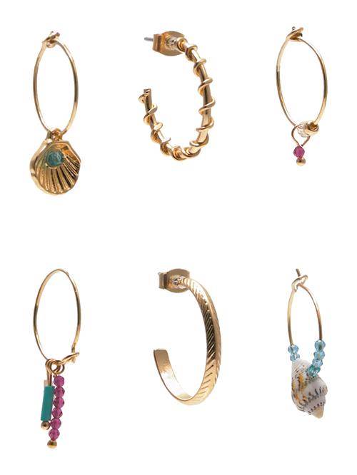 Pull&Bear Øreringe  himmelblå / guld / lilla / naturhvid