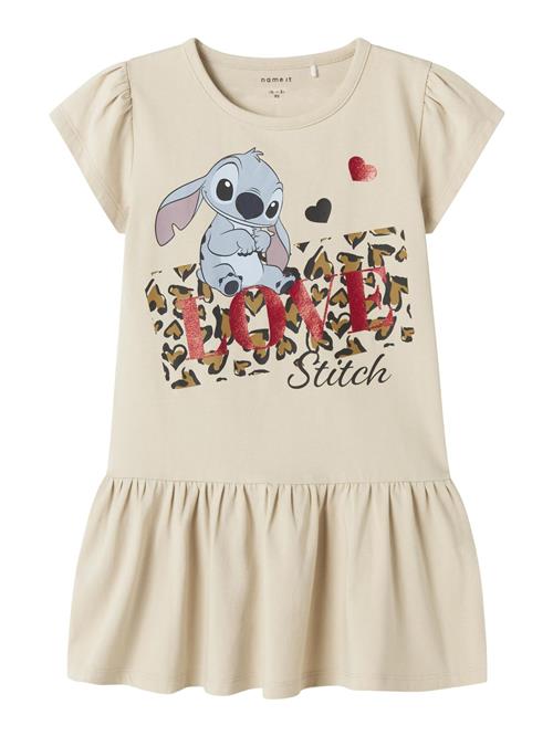 NAME IT Kjole 'Stitch'  lysebeige / lysviolet / blodrød / sort