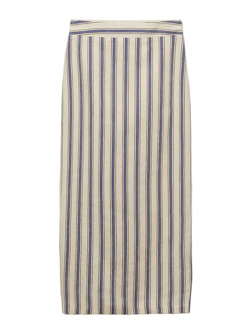 MANGO Nederdel  creme / royalblå / mørkebrun
