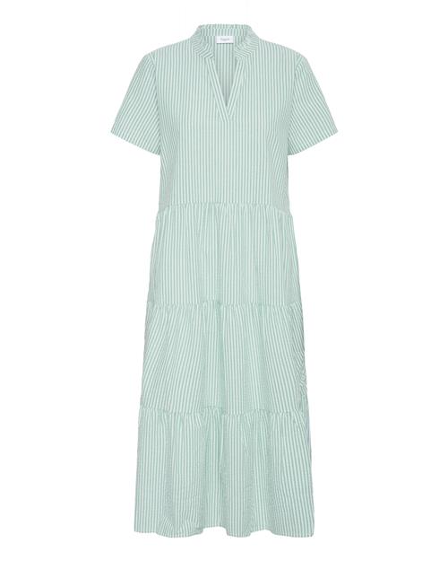 SAINT TROPEZ Kjole 'Elmiko'  lysegrøn / hvid