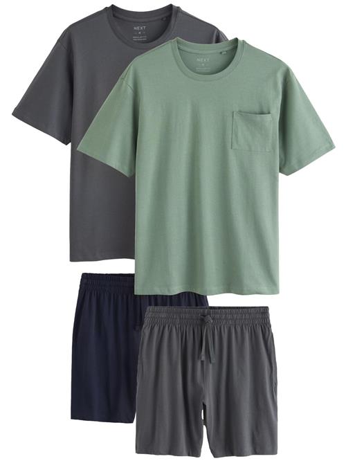 Next Pyjamas kort  grå / grøn / sort