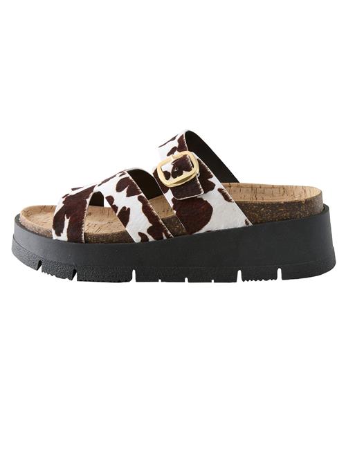 Next Pantoletter  mørkebrun / hvid