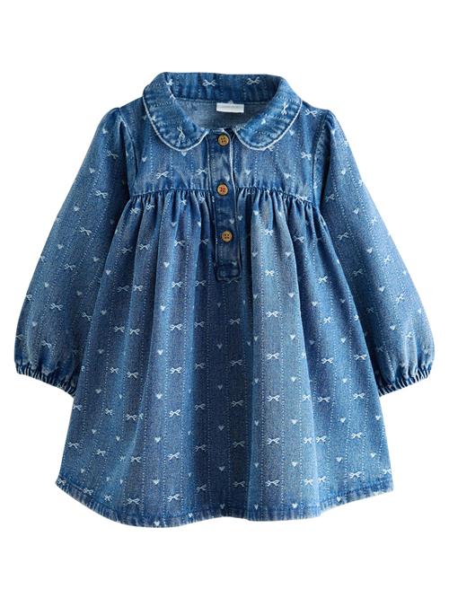 Next Kjole  blue denim / hvid