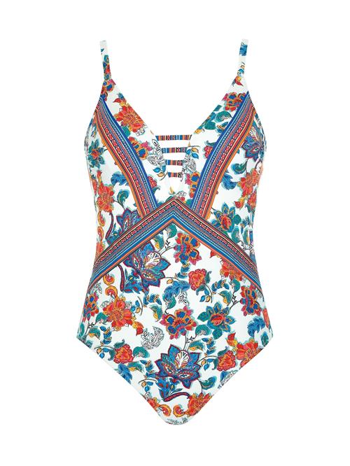 OLYMPIA Badedragt  azur / orange / rød / hvid