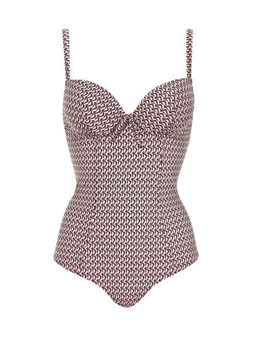 OLYMPIA Badedragt  vinrød / hvid