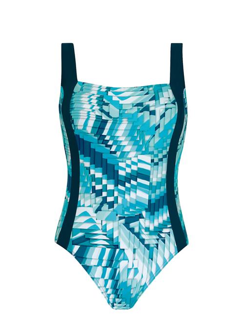 SUNFLAIR Badedragt  navy / turkis / lyseblå / hvid