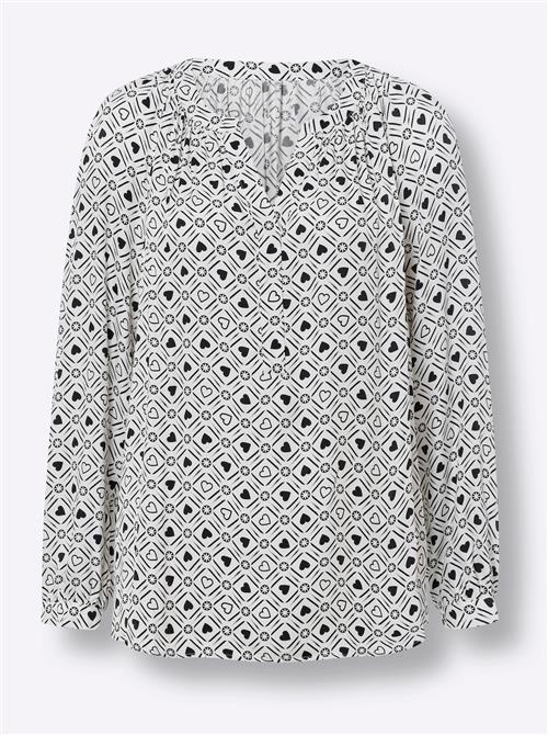 heine Bluse  sort / hvid