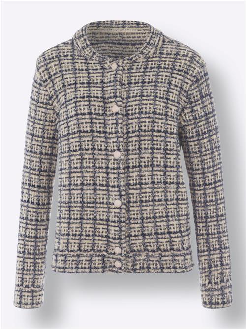 heine Cardigan  mørkeblå / lysebrun