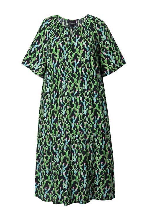 Ulla Popken Kjole  lyseblå / grøn / lyserød / sort