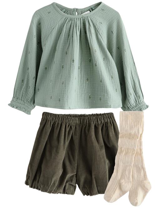 Next Sæt  lysebeige / grøn / oliven / jade