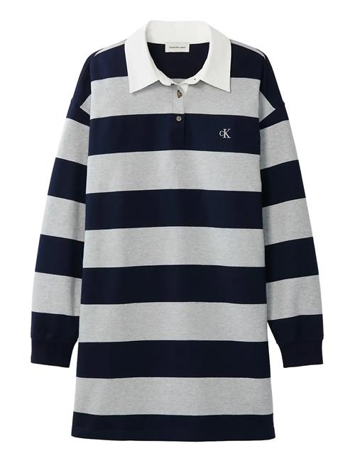 Calvin Klein Jeans | Ls Varsity Stripe Mini Polo Dres | M