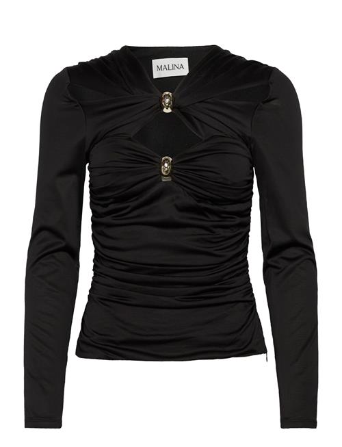 Malina | Amela Embellished Long Sleeve Jersey Top | XS