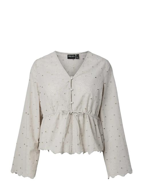 Pieces | Pcarmorine Ls Embroderi Top Wvn | L
