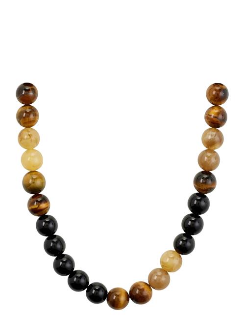 Pilgrim | Unfold Necklace Gold-Plated/Brown | ONE SIZE