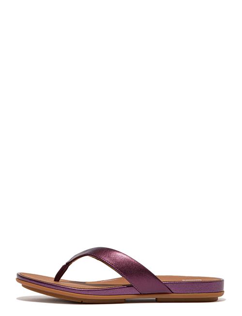 FitFlop | Gracie Metallic-Leather Flip-Flops | 38