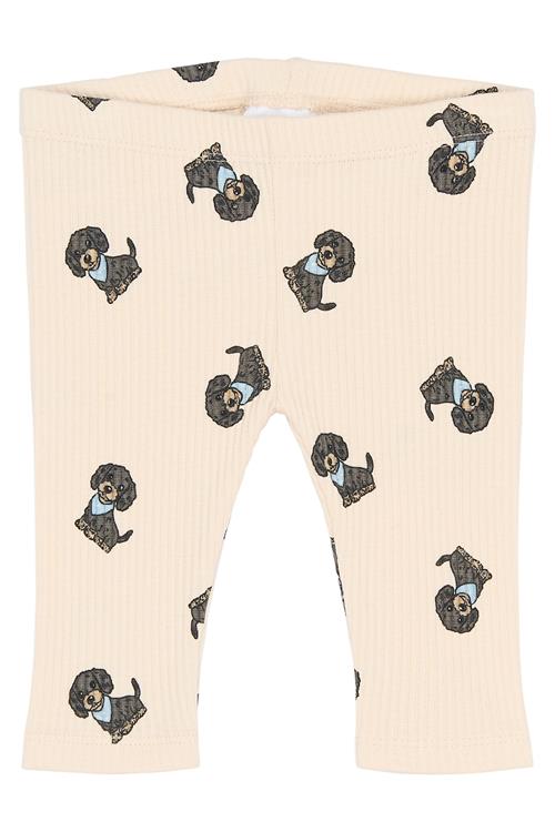 The New Siblings SBSylvan Rib-leggings Gardenia Aop  Gardenia AOP-74 cm  Creme  74 cm  mand