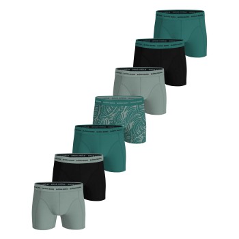 Björn Borg 7P Cotton Stretch Boxer Sort/Grøn bomuld Large Herre