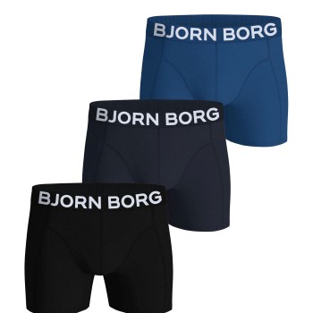 Björn Borg 3P Organic Cotton stretch Boxer Sort/Blå Large Herre