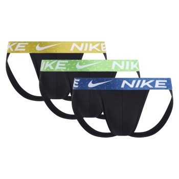 Nike 3P Dri-Fit Essential Micro Jockstrap Sort/Grøn polyester Large Herre