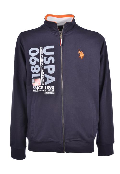 U.S. POLO ASSN. Sweatjakke  navy / lyseblå / orange / hvid