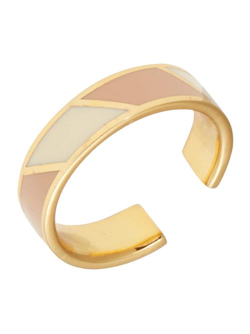 Design Letters Ring  beige / guld / pink