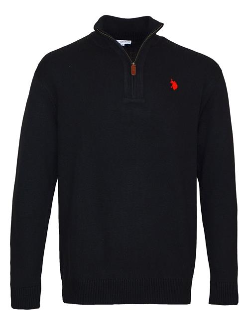 U.S. POLO ASSN. Pullover 'Half Zip'  blodrød / sort