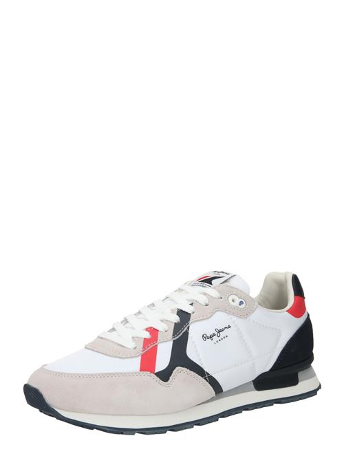 Pepe Jeans Sneaker low 'Brit Road'  navy / lysegrå / lys rød / hvid