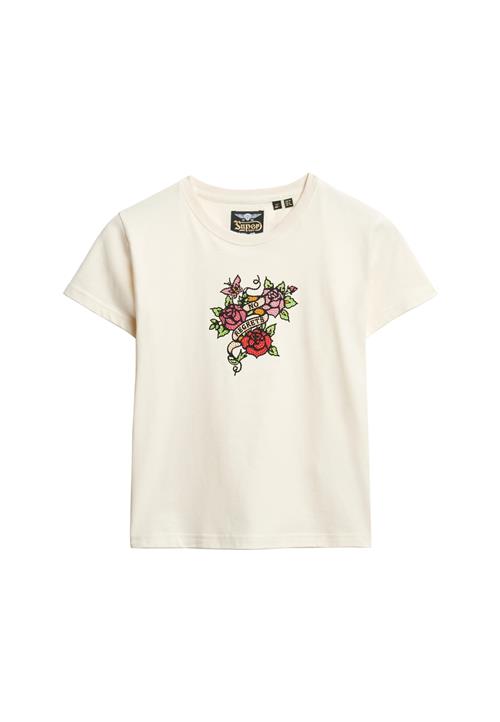 Superdry & Co Shirts 'Tattoo'  lysegrøn / gammelrosa / rød / naturhvid